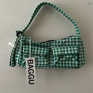 Baggu Cargo Shoulder Bag Purse Gingham